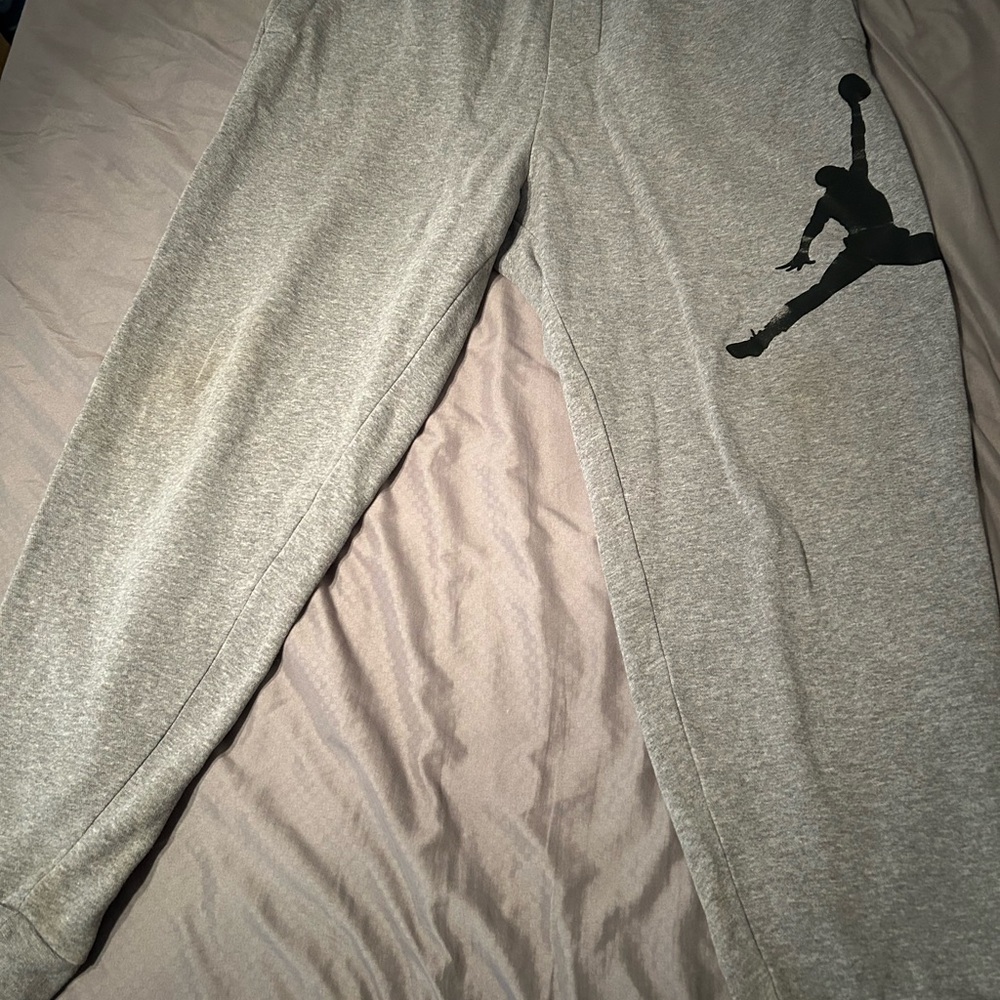 Jordan Kids Gray Sweatpants with Black Jumpman Logo
